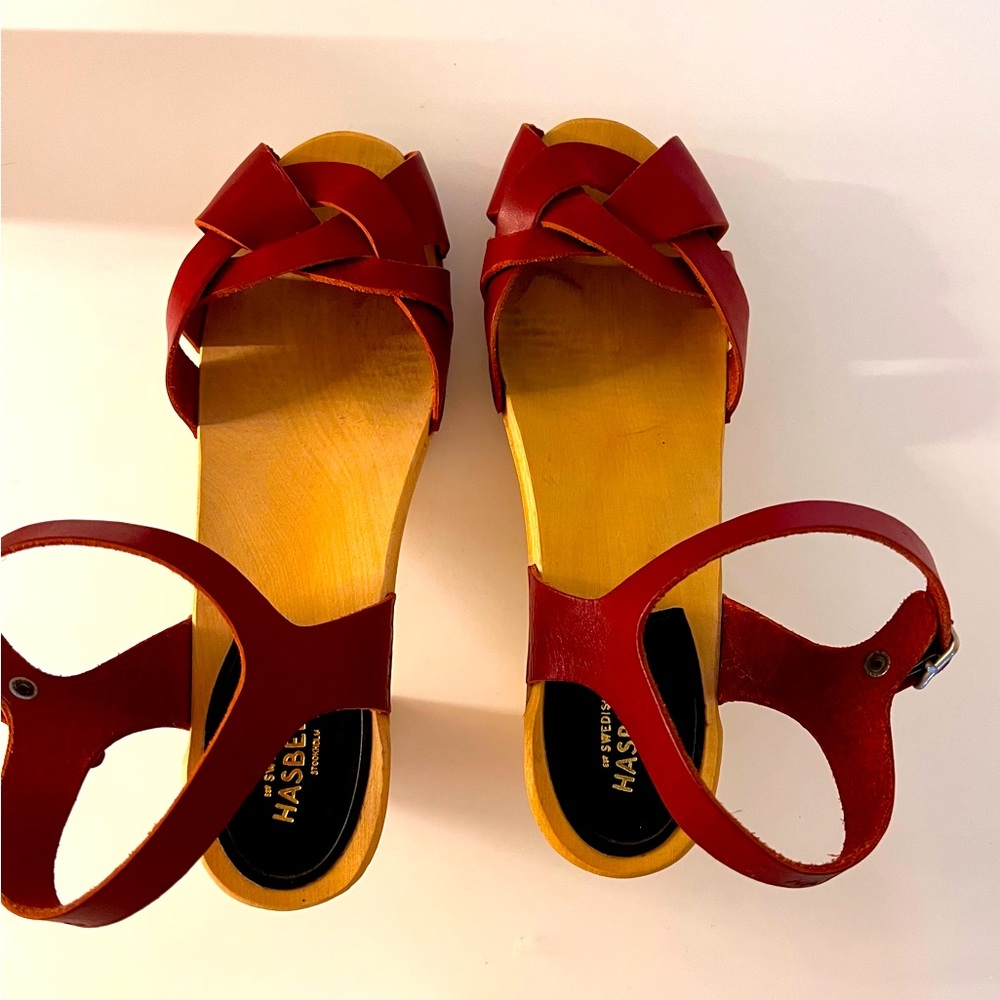 Hasbeens Swedish Slingback Red Leather